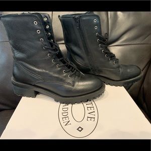 Steve Madden Mitsu Black Leather Boots